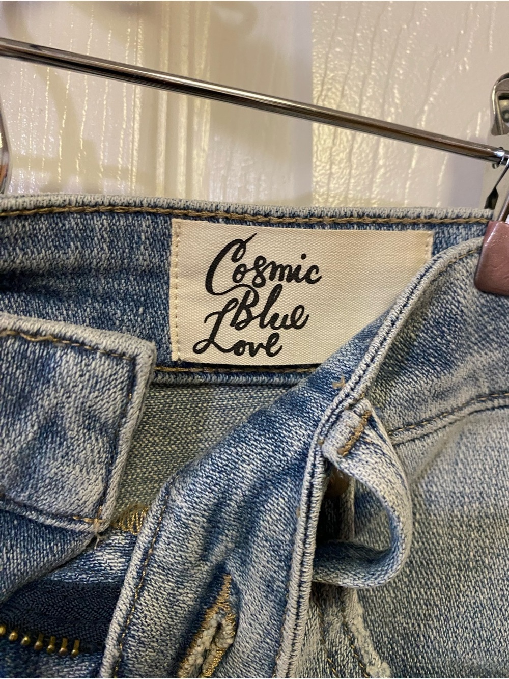 Cosmic Blue Love Wash Embroidered Denim Shorts - Women (27) - Picture 3 of 4